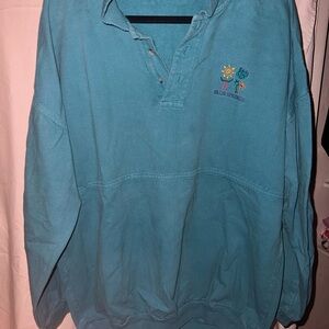 Blue Embroidered Pullover